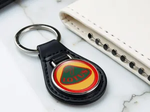 Lotus Porte-clés Cuir Dôme Qualité Sup Design Course